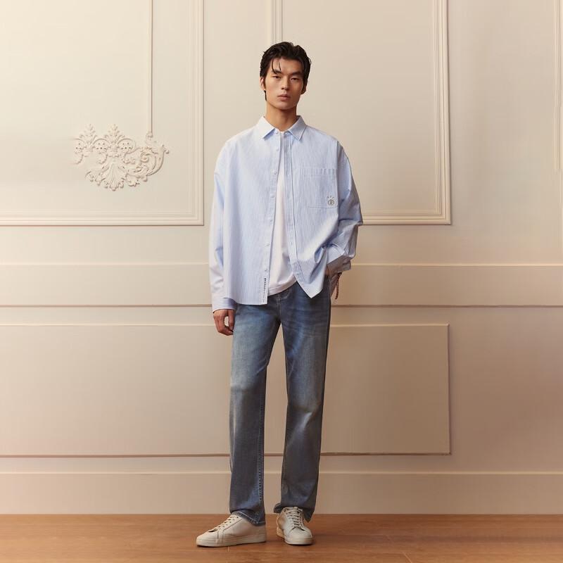 JACK&JONES Men's Straight Fit High-Stretch Cool Feel Jeans