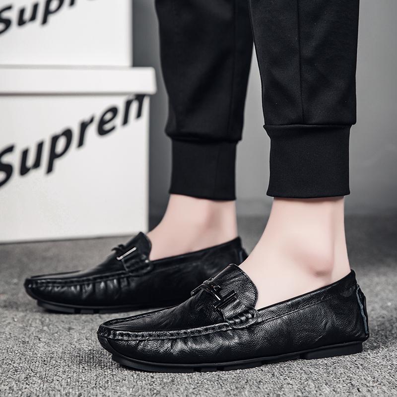 Mens Slip on Shoes Man Moccasins Men Loafers Real Leather Soft Shoes Flats Driving Shoes Mens Shoes Formal Handmade Leisure Walk