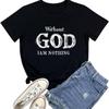 BLACKOO Süße Damen-T-Shirts Ohne Gott Grafik-T-Shirts