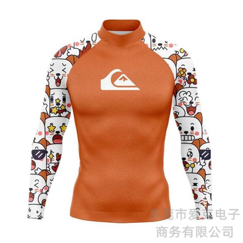 Quiksilver Long Sleeve Rash Guard Men UV Protection Quick Dry Surfing Dive Top
