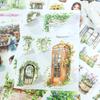 20 Sheets/book Vintage Plant Flower Character Landscape Sticker Book Creative DIY Journal Material Collage Stationery