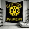 Custom Borussia Dortmund Wall Hanging Printed Fabric Blanket Decorative Tapestries for Bedroom Living Room Home Decor
