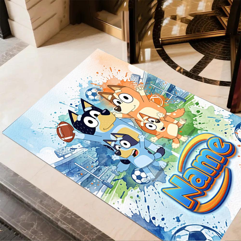 Football Friends Adventure Personalized Text Floor Rug Office Rug Suitable for Balcony Study room Hallway Dining Room Anti-slip Rug Anime Office Decor