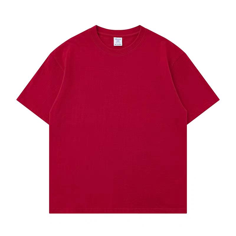 500g Combed Cotton Unisex Solid Color Short Sleeve T-Shirt