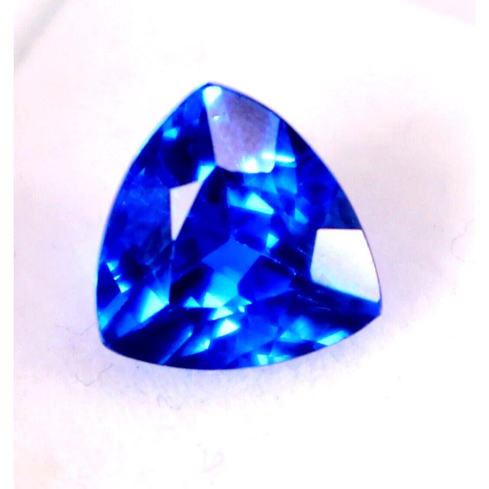 Beautiful Natural London Blue Topaz 9-10 Ct Trillion Cut Certified Gemstone