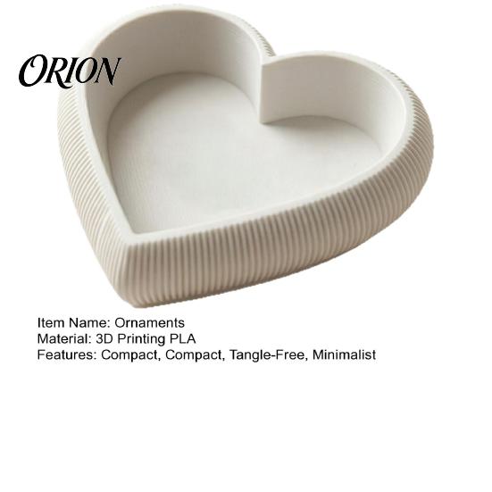 Heart Shaped Jewelry Tray Tray, 3D Printed Ring Necklace Earring Holder, Dressing Table Decor Romantic Desktop Trinket Dish for Dresser Bedroom Vanity