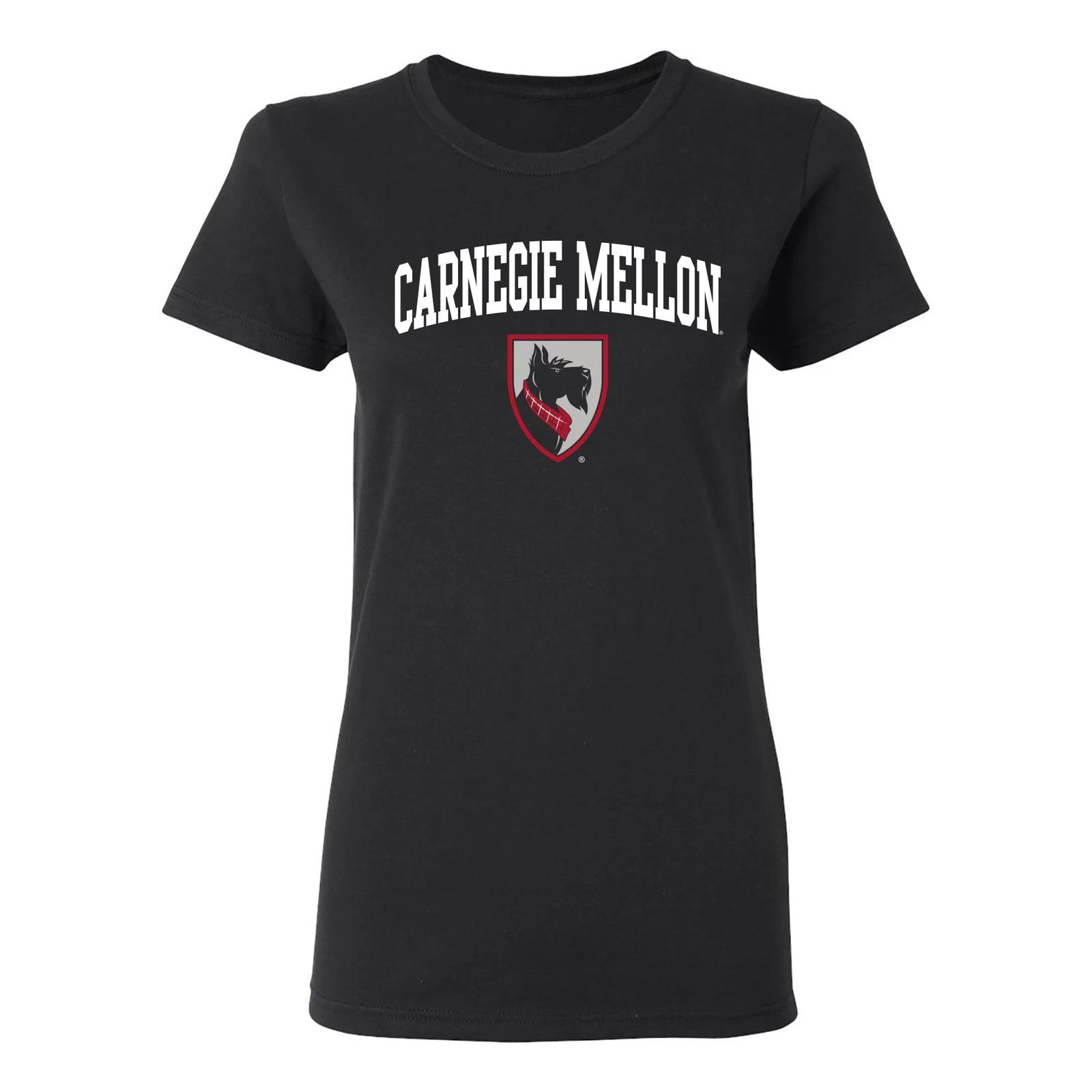 Carnegie Mellon Tartans Arch Logo Womens T Shirt - Black 3XL