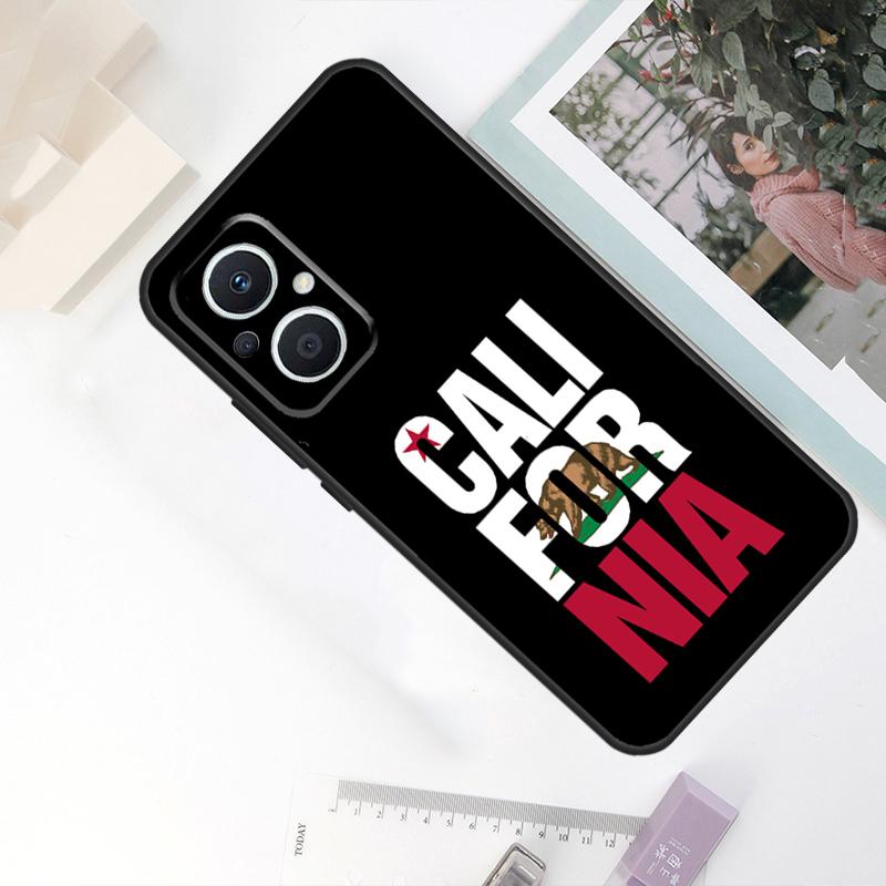 California Flag Case For OPPO Reno 8 7 6 5 4 Lite 10 Pro 11F 4Z 5Z 8T OPPO Find X2 X3 X5 Lite X6 Pro Cover