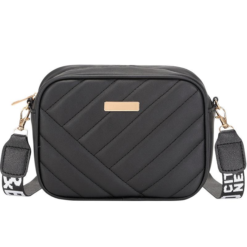 New Women's Genuine Leather Quilted Piped Trim Camera/Phone Crossbody Bag - Multi-Layer Compartment, Shoulder/Crossbody Organizer