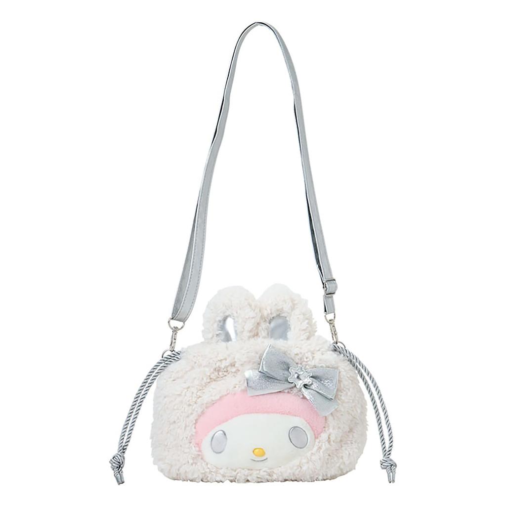 Sanrio Drawstring Shoulder Bag Snow My Melody 129747 2-Way (Fluffy Rabbit)