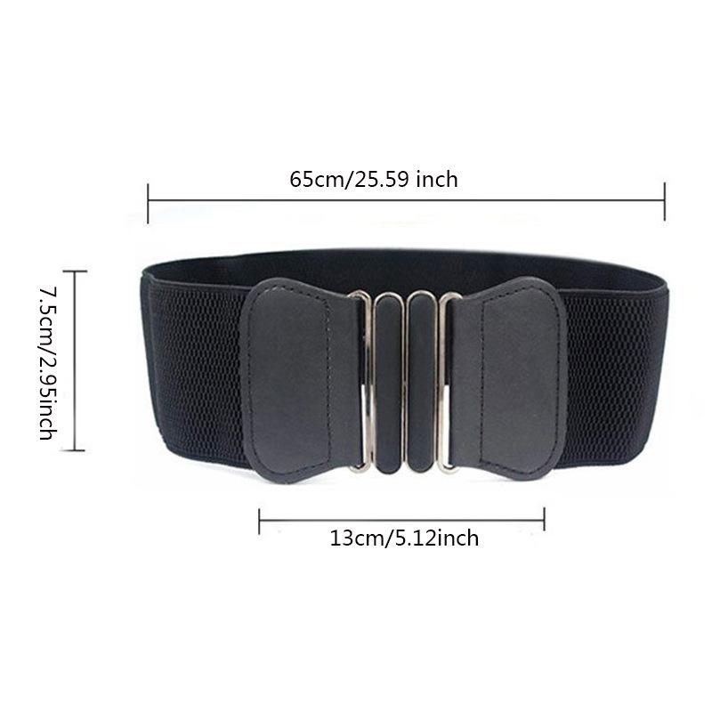 Damen Taillengürtel Locker und Eng Schlichte Dekoration Allround Kleid Daunenjacke Taillendekoration PU-Ledergürtel Elastisch 7,5 cm