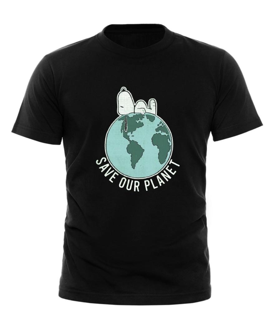 Peanuts Snoopy Save Our Planet Tshirt all sizes black Unisex T-Shirt XXXXL
