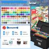 Set di Pennarelli Artistici a Doppia Punta - 120 Colori, Punta Dura, a Base Olio per Studenti