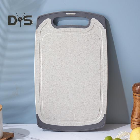 Double-sided Cutting Board Vegetable Meat Chopping Board with Grooves Easy Grip Handle Non-Slip Kitchen Essential for Foodies And Chefs