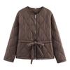 Womens Warm Puffer Coat With Zipper Loose Fit Long Sleeve Quilted Cotton Jacket Winter