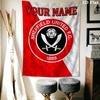 Custom Name Sheffield United FC Wall Tapestry Aesthetic Wall Hanging Printed Fabric Blanket Decorative Tapestries for Bedroom Living Room Home Decor
