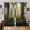 2Pcs Forest Curtain Mystic Dark Fog Atmosphere Deep In The Forest Woodland Nobody Silence For Living Room Bedroom Dining Room