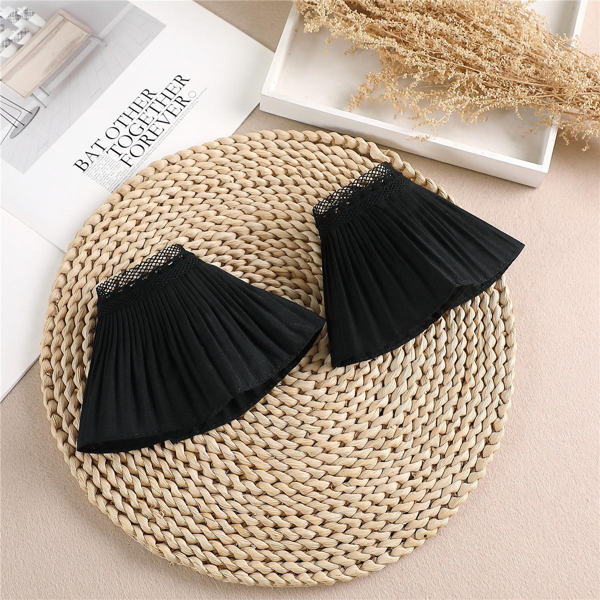 

Сетчатые кружевные аксессуары Кружевной темперамент Маленький аромат Трехмерные кружевные декоративные поддельные манжеты чёрный