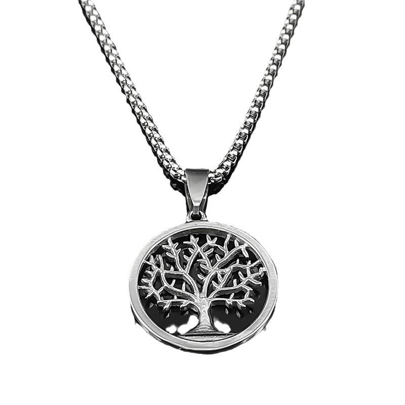 Vintage Hip Hop Style Tree of Life Titanium Steel Men's Pendant Necklace