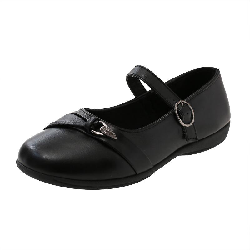 Classic Mary Jane Flats Adjustable Strap Leather School Shoes for Girls
