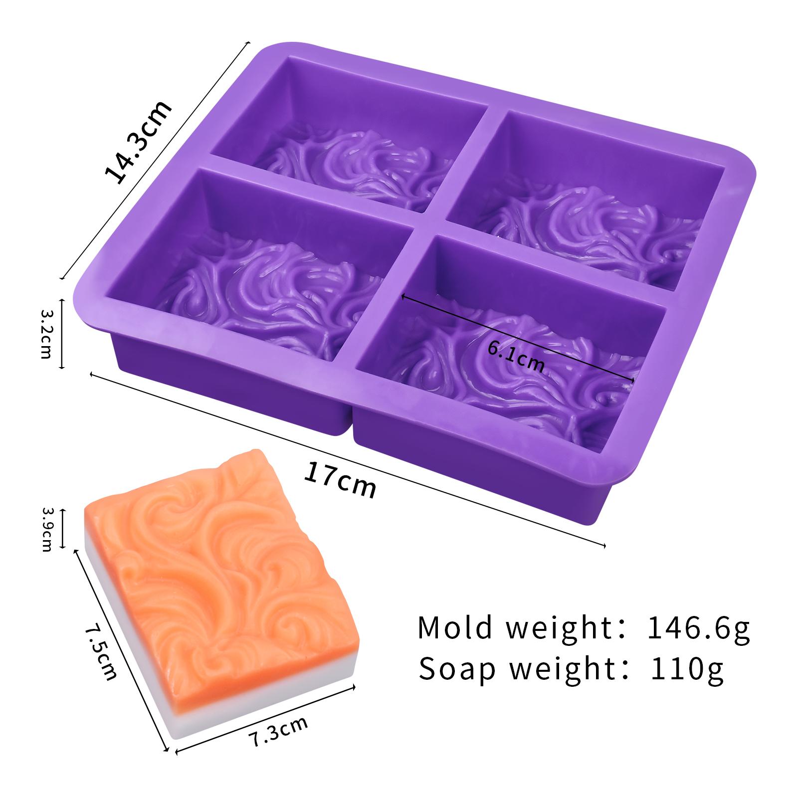 

3D Wave Sea Wave Pattern Silicone Soap Mold DIY Square Relief Flower Soap Pattern Handmade Chocolate Cake Decoration Baking Tool
