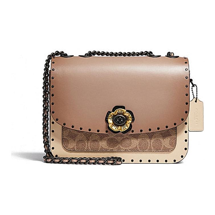 

Coach Madison 23 Camellia Metal Buckle Flap Chain Studded Snake Detail Leather Crossbody Bag Medium Women Crossbody Bag Milk-Tea C3758-V5SNE Basic Set (Bag+Dust Bag)