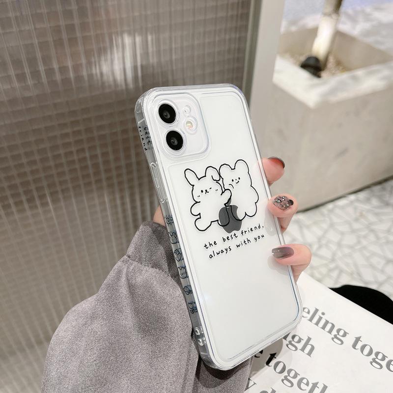 

Side Simple Couple 14Pro Max Apple IPhone 16 Phone Case XS Suitable for 8plus Soft Case 15 Cute 13 16promax