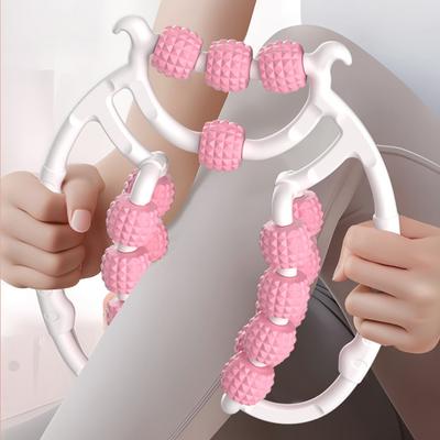 Doppelring Bein-Klammer 20 Rollen, Oberschenkel-/Kegel-Trainer, Schlankheitsmassagegerät für Zuhause, Anti-Cellulite Schmerzlinderung