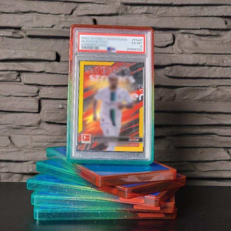1pc Multicolor Gradient Color TPU Trading Card Protect Holder with Stand, Trading Card Case For 35PT P/SA C/GC Graded Card
