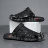 Big Size 46 Luxury Men Leather Slippers Sandals Comfortable Breathable Casual Shoes Men Fashion Sneakers Leisure Men Slippers Slides Footwear Male