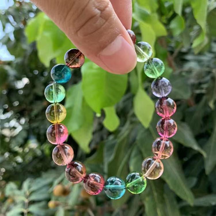 Natural Brazilian Afghan Tourmaline Faceted Watermelon Abacus Bead Bracelets with Safety Buckle
