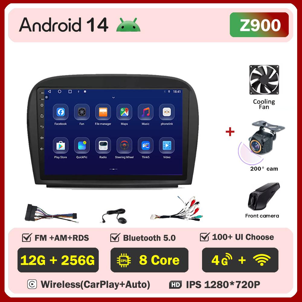 Pentru Mercedes Benz SL R230 SL350 SL500 SL55 SL600 SL65 2001-2007 Player Radio Auto Android 14 Navigație GPS Ecran Tactil 5G Wifi