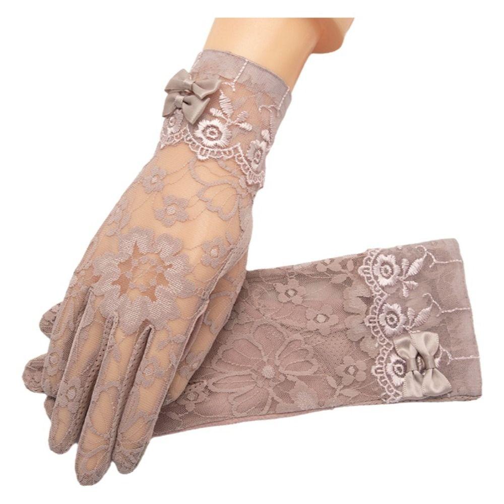 Anti-Slip Sunscreen Gloves Lace Driving Mittens Fashion Touch Screen Gloves  Summer