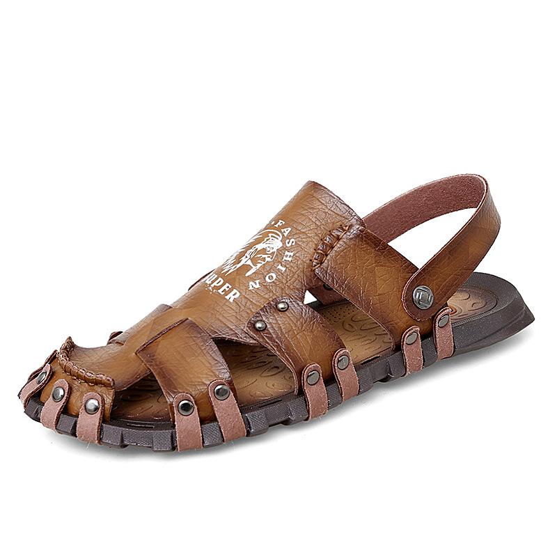 

Новые летние сандалии большого размера мужские уличные мягкая подошва нескользящие две шлепанки мужские с открытым носком пляжная обувь тренд 47 хаки