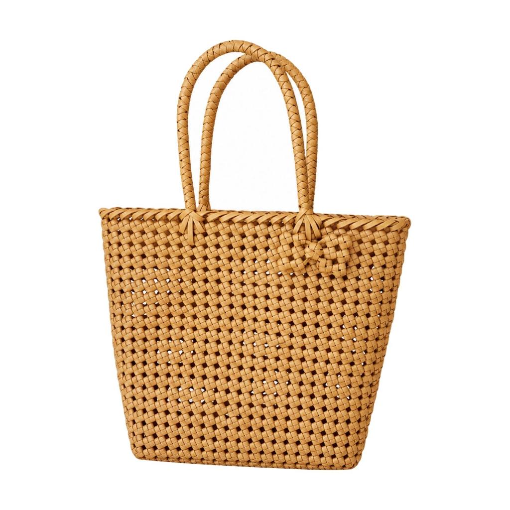 Woven Handbag with Braided Handles Round Handle Purse Fashionable