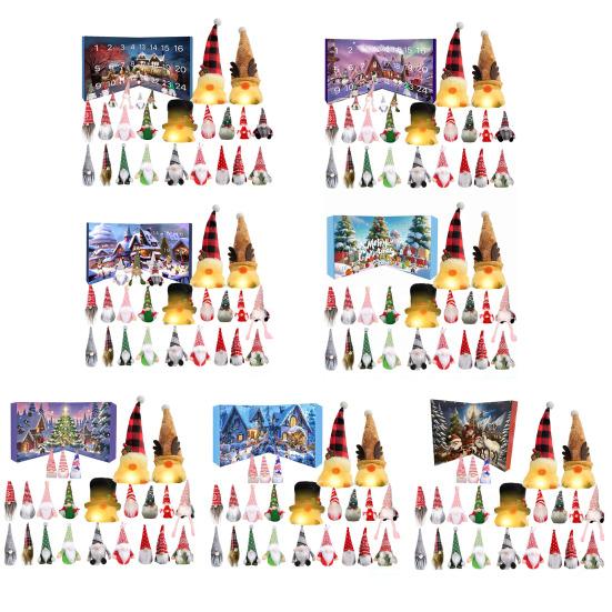 Gnome Advent Calendars 2025 24 Days Christmas Countdown Calendar with 24 Collectible Figures Light-Up Gnome Ornaments for Home Decor