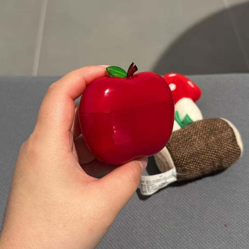 Funda roja de manzana para auriculares para airpods3pro funda protectora segunda generación linda caja bluetooth airpod4 fruta