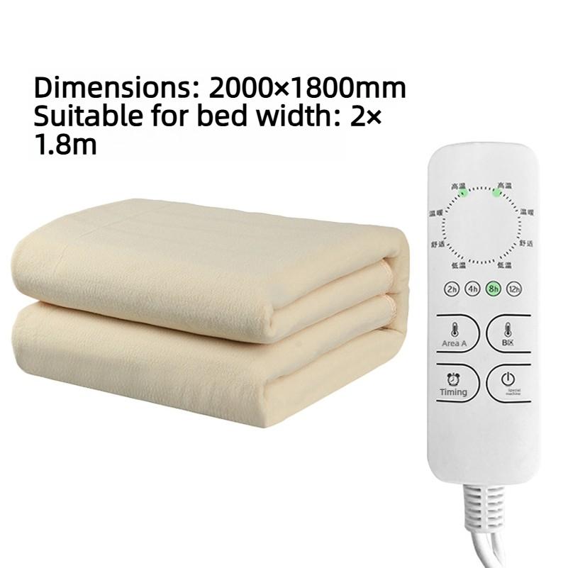 Electric Heating Blanket for Home Usesingle or Doublethickeneddual-controlsmart Timerwaterproofhree-level Electric Mattress