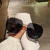 Unisex Sunglasses, Enlarged And Widened, Big Face, Thin, Uv-Proof Sunglasses, Metal Driving Sunglasses