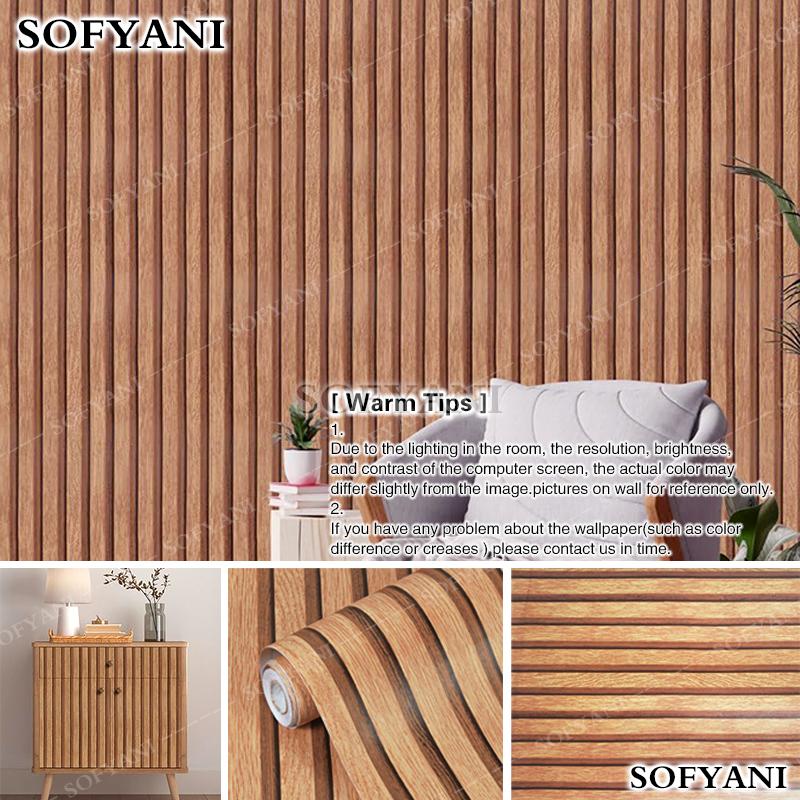 PVC Holzgitter selbstklebender Wandaufkleber für Heimdekoration Hintergrundwand Schrank Tischschrank Wand Holzmaserung Tapete