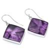 Natural Brazilian Amethyst Gemstone 925 Solid Sterling Silver Earring 1.75" d4Y52