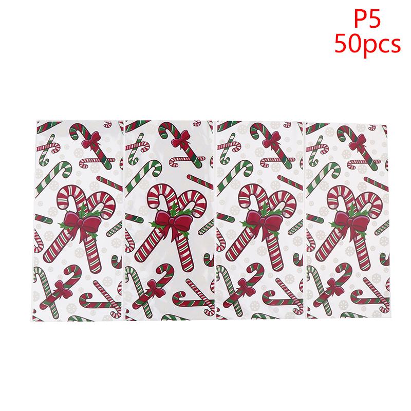 Lot de 50 sachets de bonbons et biscuits de Noël avec attaches pour cadeaux de fête prénatale, anniversaire d'enfant, Noël