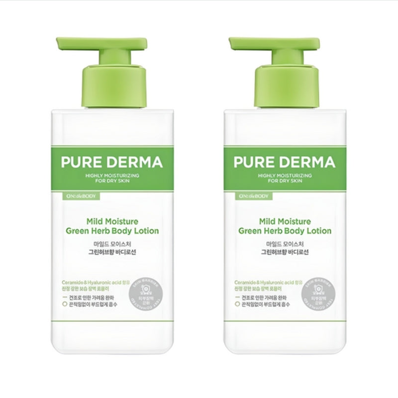 On the Body Pure Derma Mild Moisture Green Herb Body Lotion 400ml*1Pc/2Pcs