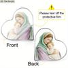 A Single Piece of Heart-Shaped Acrylic Plaque Designed for Christmas, Showcasing The Virgin Mary with The Baby Jesus, Perfect 
