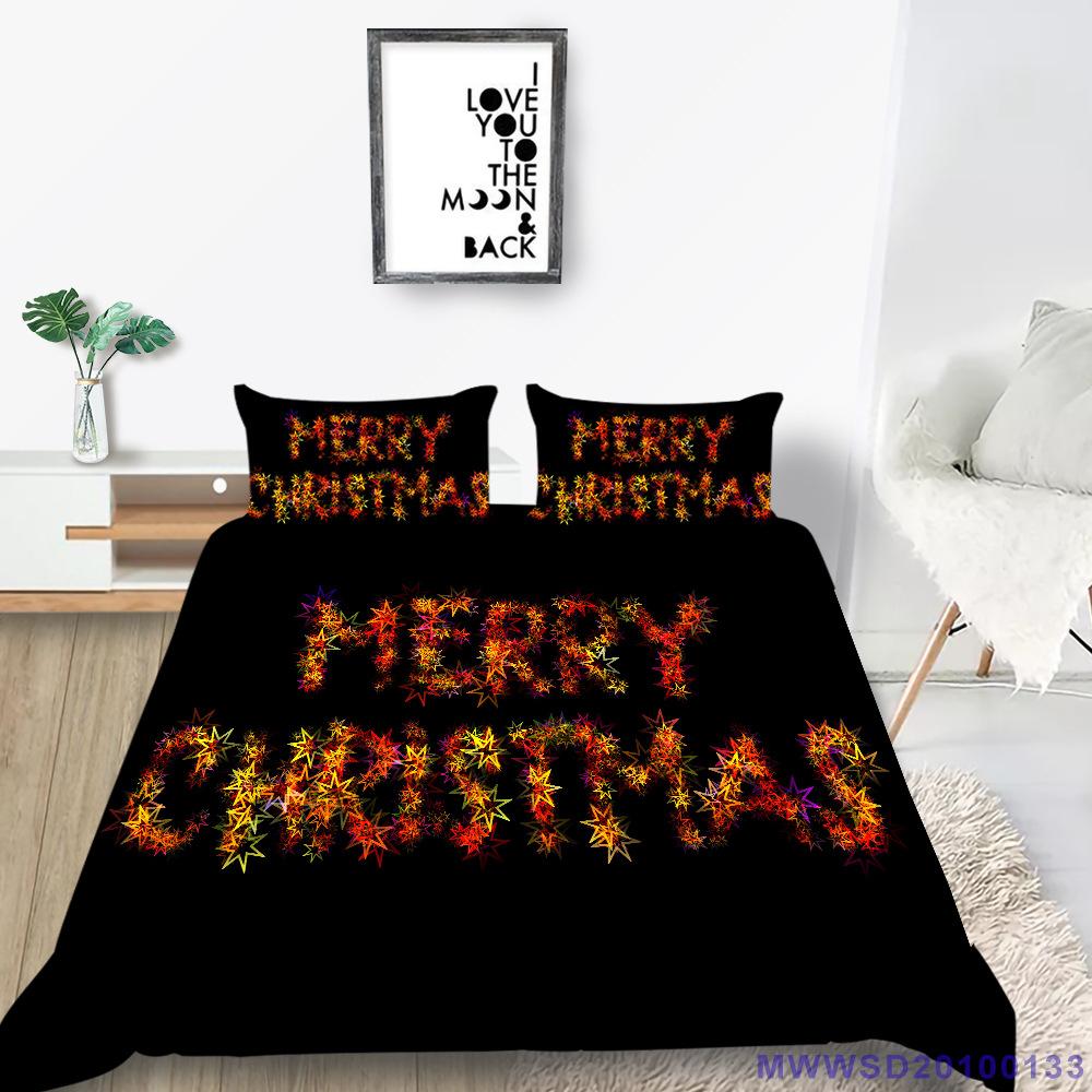 

Рождественский подарок Пододеяльник Наволочка Набор из двух или трех предметов Полиэстер 3D цифровая печать EU single 135*200