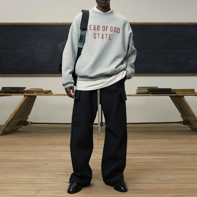 Fear of God Essentials Fleece Crewneck Dark Heather Men Tops Grey 192BT246261F