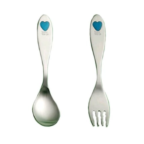 Nagao Pretty Heart Teaspoon and Fork, Set of 2, Made in Japan