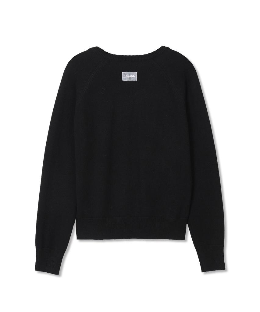 Michikoleondeonkosino Basic V-Neck Wool Knit Black