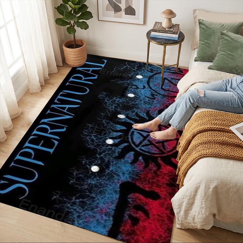Supernatural Symbols Living Room Nonslip Area Rug Soft Carpet For Bedroom Game Playroom Sofa Office Home Decor Doormat Christmas Gift C922155