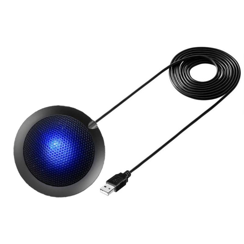 Computer Mic Portable USB Conference Microphone Nonslip Base Omnidirectional Condenser PC Microphone for Online Meeting